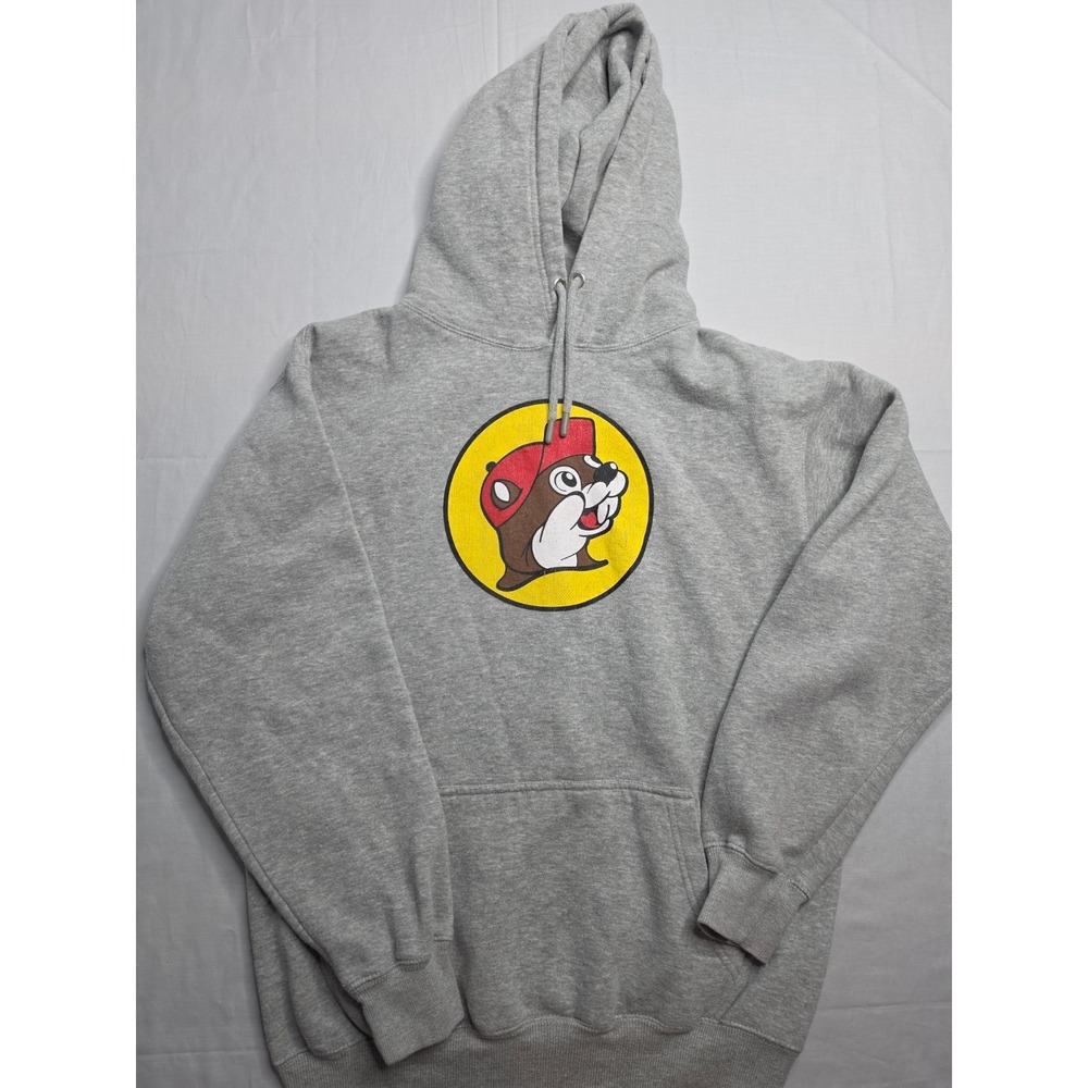 Buc-ee's Hoodie Men's SM Gray Graphic‎ Cotton Fleece Lined Casual Skateboarding